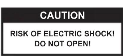 CAUTION RISK OF ELECTRIC SHOCK! DO NOT OPEN!