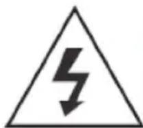 Warning symbol depicting a lightning bolt inside a triangle, indicating electrical hazard or current risk.