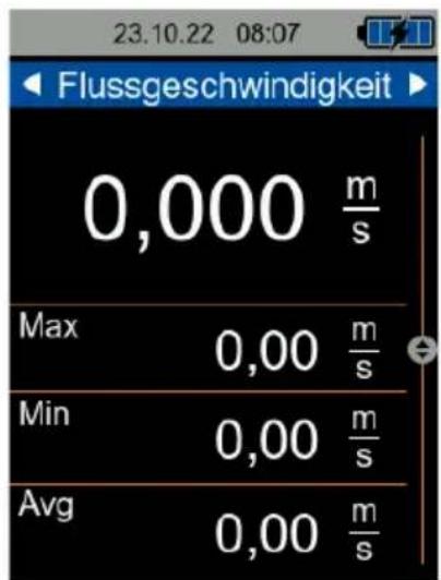 23.10.22 08:07 Flussgeschwindigkeit 0,000 m/s Max 0,00 m/s Min 0,00 m/s Avg 0,00 m/s