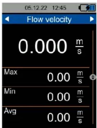 05.12.22 12:45 Flow velocity 0.000 m/s Max 0.00 m/s Min 0.00 m/s Avg 0.00 m/s