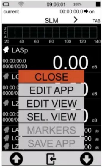 Senseca XPT800 - Context menu - 1