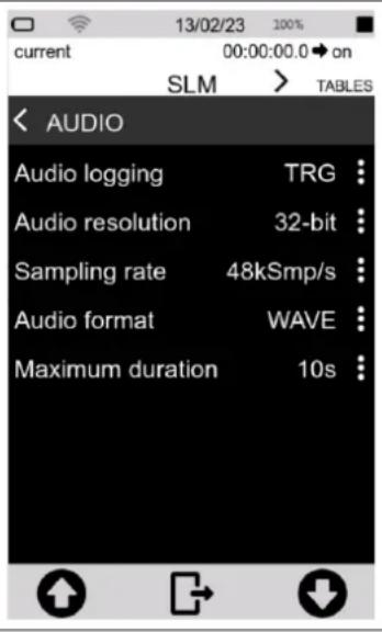 Senseca XPT800 - Setting audio recording parameters - 1