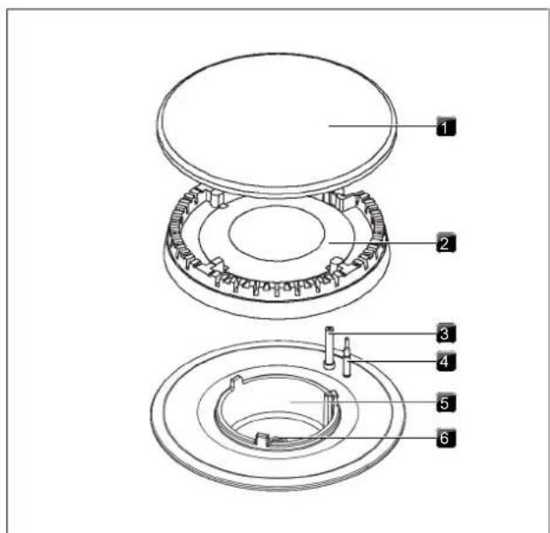 Technical diagram of a mechanical assembly with numbered components for identification
