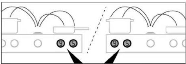 Diagram showing two identical electrical or mechanical components with labeled pins ③ and ⑤, connected by wires.