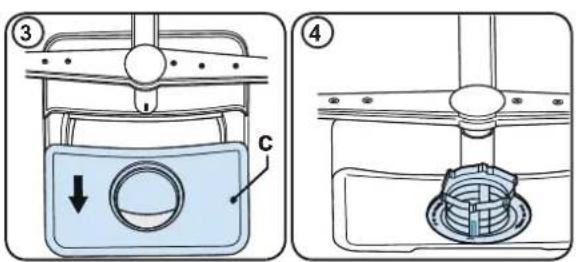 Diagram showing two views of a car hood with labeled components and directional arrows, likely illustrating a mechanical or fluid system setup.