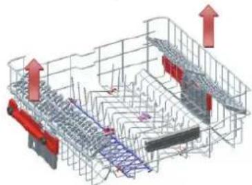 Kernau KFDW 4642 W - Top basket height adjustment while it is full - 1
