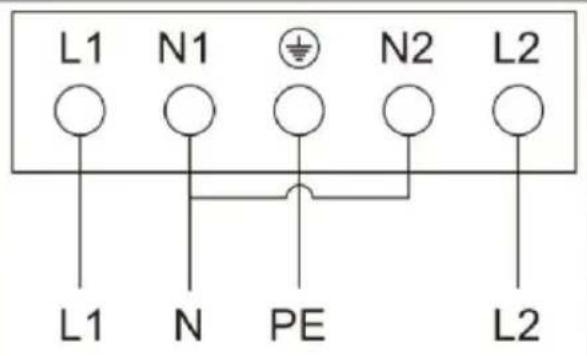 L1 N1 N2 L2 L1 N PE L2
