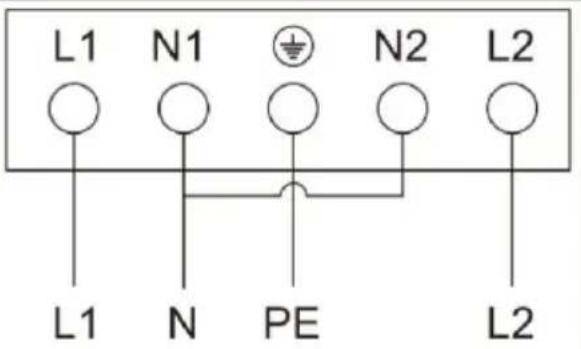 L1 N1 N2 L2 L1 N PE L2