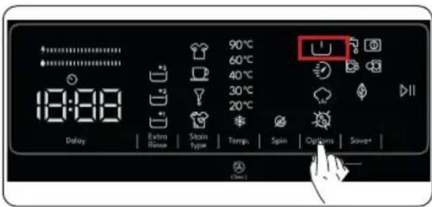 18:00 Delay Extra Rinse Stom type Temp. Spin Options Save* 90°C 60°C 40°C 30°C 20°C 90°C 60°C 40°C 30°C 20°C Spin Options Save*