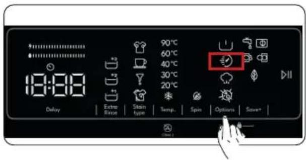 13:00 Delay Extra Rinse Stain type 90°C 60°C 40°C 30°C 20°C Temp. Spin Options Save*