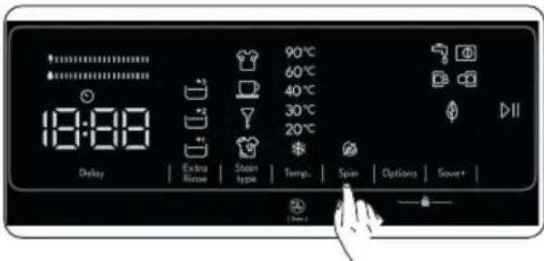18:00 Delay Extra Sense Steam type Temp. Spin Options Sover+