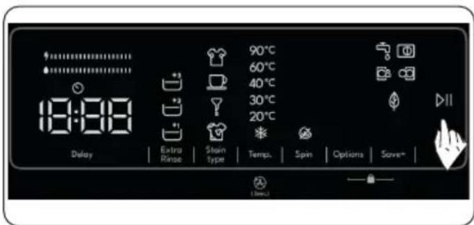 9:00 Delay Extra Rinse Stain Type Temp. Spin Options Save+