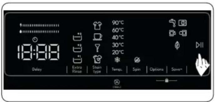18:00 Delay Extra Rinse Stein type 90°C 60°C 40°C 30°C 20°C Temp. Spin Options Save+