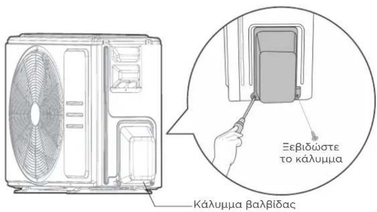 Κάλυμμα βαλβίδας Ξεβιδώστε το κάλυμμα