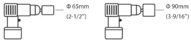 Φ 65mm (2-1/2") Φ 90mm (3-9/16")