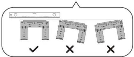 Diagram showing three views of a mechanical component with check and cross symbols indicating selection or validation.