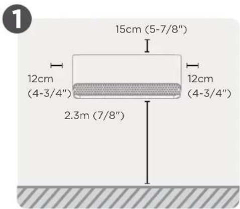 15cm (5-7/8") 12cm (4-3/4") 2.3m (7/8") 12cm (4-3/4")