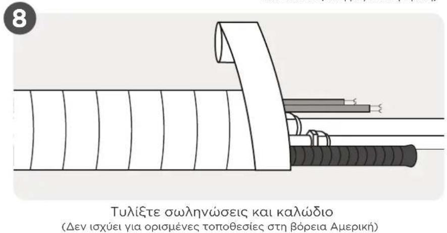 8 Τυλίξτε σωληνώσεις και καλώδιο (Δεν ισχύει για ορισμένες τοποθεσίες στη βόρεια Αμερική)