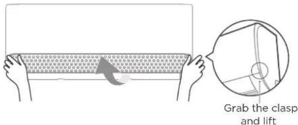 Grab the clasp and lift
