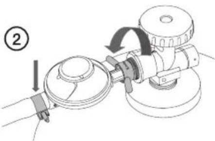Diagram showing mechanical assembly with labeled component (②) and directional arrows indicating motion or movement