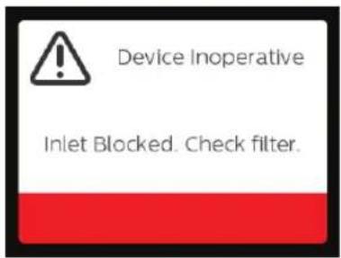 Device Inoperative Inlet Blocked. Check filter.