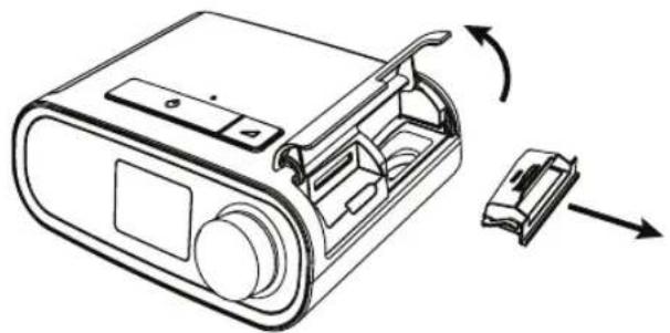 Technical line drawing of a device with internal components and directional arrows indicating rotation (no text or symbols)