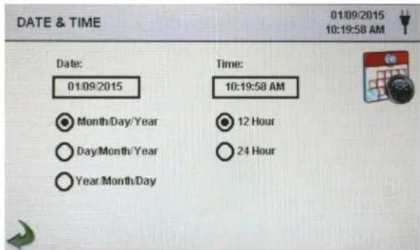DATE & TIME 01/09/2015 10:19:58 AM Date: 01/09/2015 Time: 10:19:58 AM ● Month/Day/Year ○ Day/Month/Year ○ Year/Month/Day ● 12 Hour ○ 24 Hour