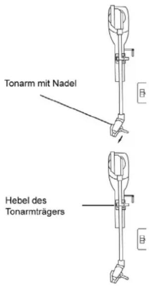 Tonarm mit Nadel Hebel des Tonarmträgers