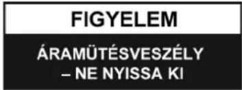 FIGYELEM ÁRAMÜTÉSVESZÉLY - NE NYISSA KI