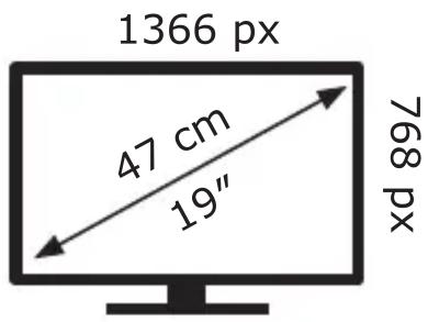1366 px 47 cm 19" 768 px
