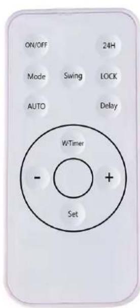 ON/OFF 24H Mode Swing LOCK AUTO Delay W-Timer - + Set