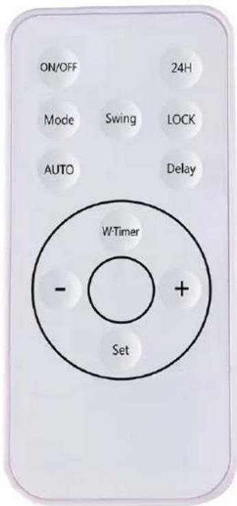 ON/OFF 24H Mode Swing LOCK AUTO Delay W-Timer - + Set