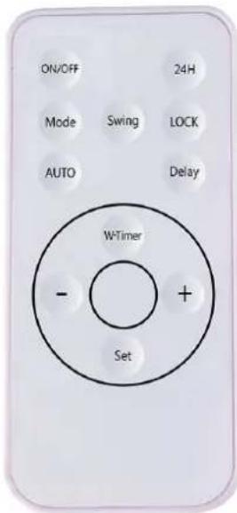 ON/OFF 24H Mode Swing LOCK AUTO Delay WTimer - + Set