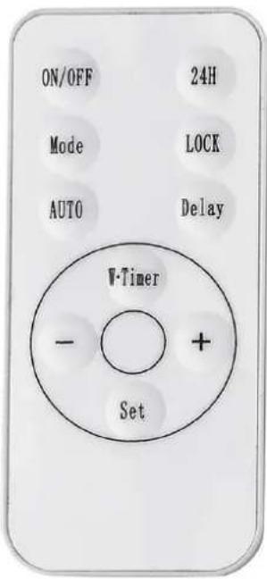 ON/OFF 24H Mode LOCK AUTO Delay V-Timer - + Set