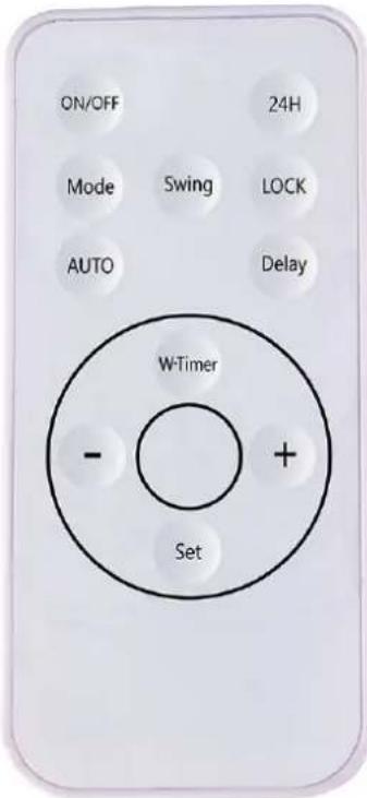 ON/OFF 24H Mode Swing LOCK AUTO Delay W-Timer - + Set