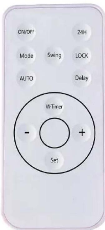 ON/OFF 24H Mode Swing LOCK AUTO Delay WTimer - + Set