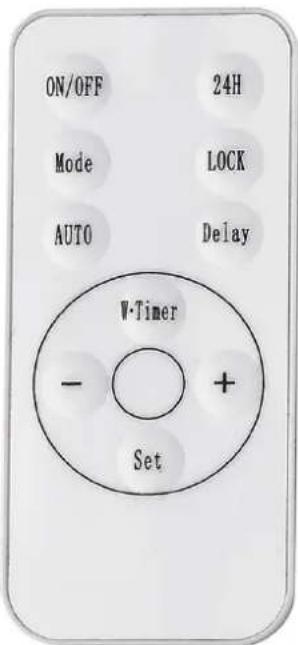 ON/OFF 24H Mode LOCK AUTO Delay V-Timer - + Set