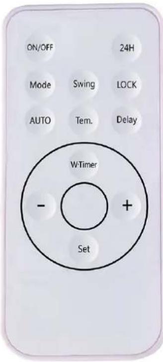ON/OFF 24H Mode Swing LOCK AUTO Tem. Delay WTimer - + Set