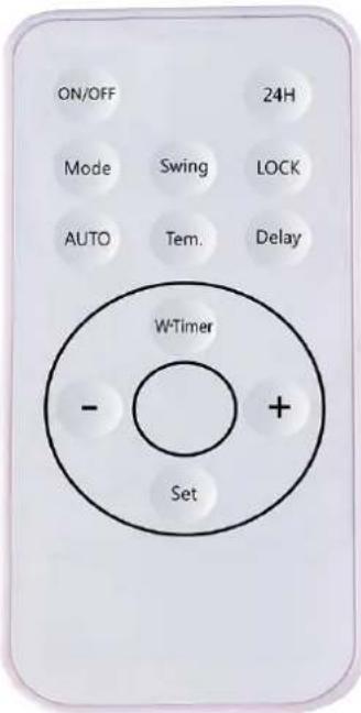 ON/OFF 24H Mode Swing LOCK AUTO Tem. Delay W-Timer - + Set