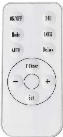 ON/OFF 24H Mode LOCK AUTO Delay V-Timer - + Set