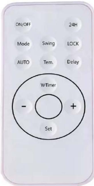ON/OFF 24H Mode Swing LOCK AUTO Tem. Delay WTimer - + Set