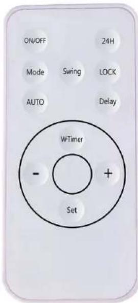 ON/OFF 24H Mode Swing LOCK AUTO Delay WTimer - + Set