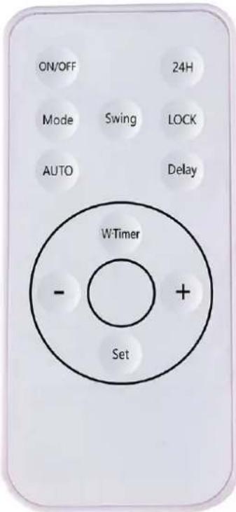 ON/OFF 24H Mode Swing LOCK AUTO Delay WTimer - + Set