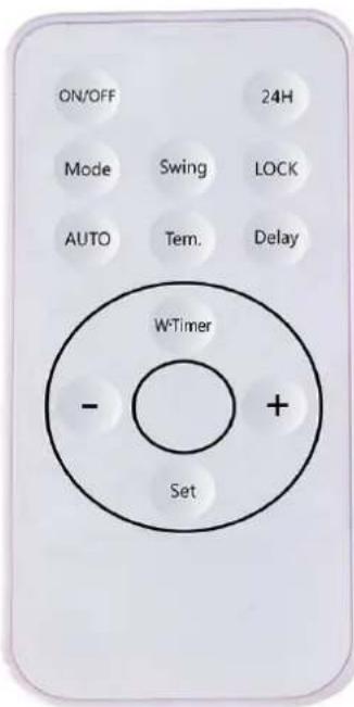 ON/OFF 24H Mode Swing LOCK AUTO Tem. Delay W-Timer - + Set