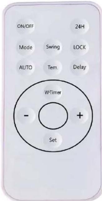 ON/OFF 24H Mode Swing LOCK AUTO Tem. Delay W-Timer - + Set