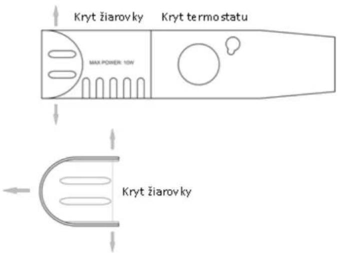 Kryt žiarovky Kryt termostatu MAX POWER: 10W Kryt žiarovky