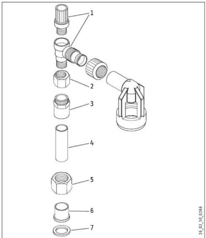 Exploded view diagram of a mechanical component with numbered parts for identification