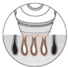 Diagram of droplet formation inside a container, showing liquid droplets and a funnel (no text or symbols)