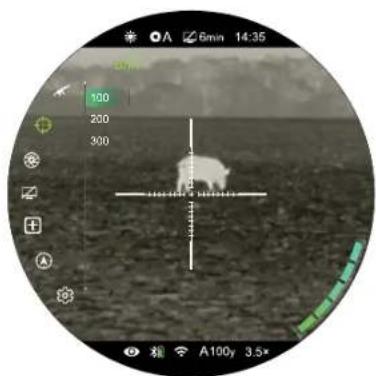 InfiRay BOLT TH50C V2 - Select or customize a preset zero distance - 1