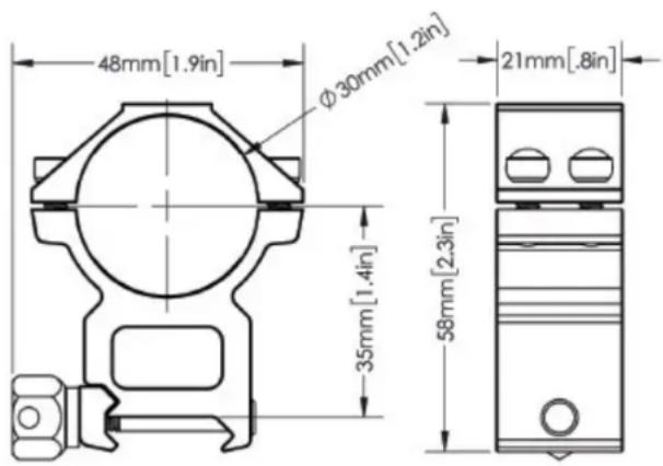 48mm[1.9in] Ø30mm[1.2in] 21mm[.8in] 35mm[1.4in] 58mm[2.3in]